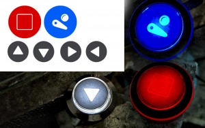 Arcade Buttons mit LED beleuchtet, eigene Grafik